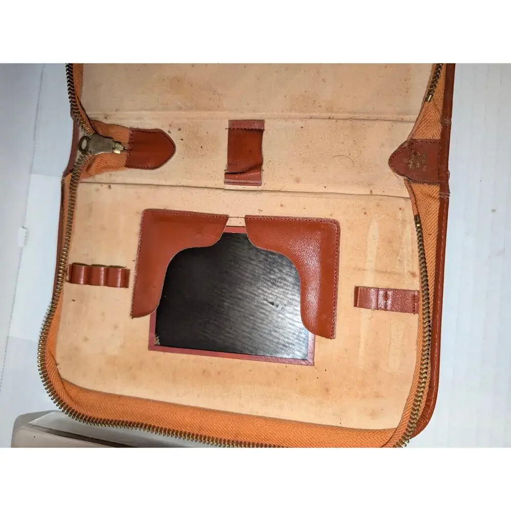Vtg German Leather Toiletry Kit Art Deco Grooming Set Fuller After Shave